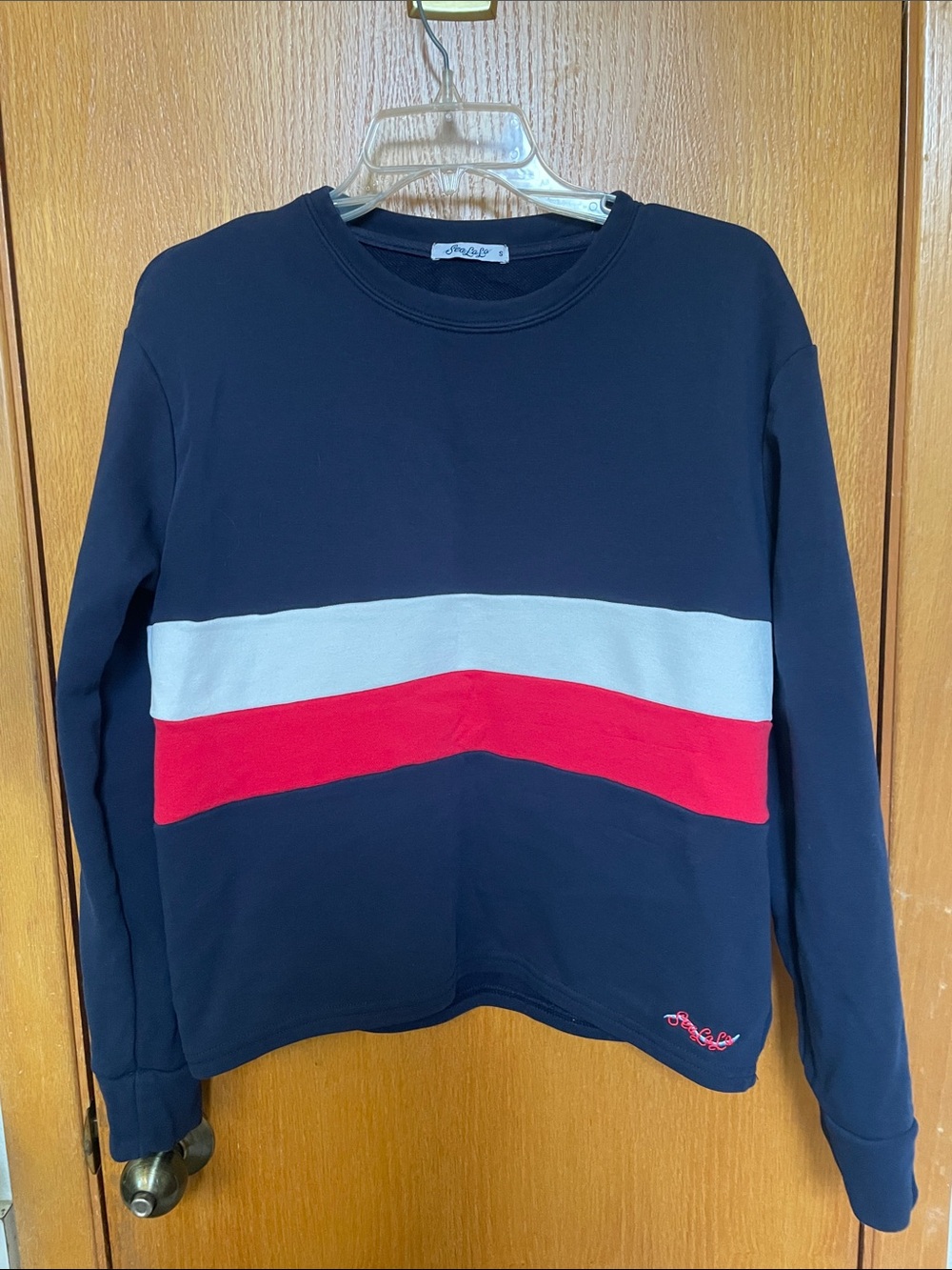 Sea La La Red, White and Blue Crewneck Sweatshirt
